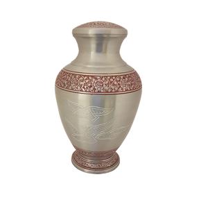 Urne souvenir Urne de crémation adulte en aluminium de conception de marbre brun foncé pour les cendres humaines sacrées - Product Image 4