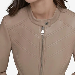 Chaqueta Vintage de Otoño Invierno inspirada en la motocicleta para mujer Moda PU Cuero Transpirable y Procesamiento Terminado - Product Image 3