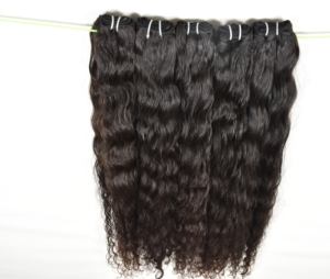 100% Remy vierge non traitée cuticule alignée couleur naturelle faisceaux ondulés Double trame indienne vagues brutes boucles Super vague cheveux humains - Product Image 1