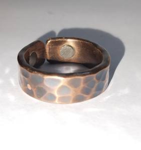 Bague en cuivre martelé de luxe pour l'équilibre énergétique, bague en cuivre martelé de luxe pour la santé, bague en cuivre pur martelé - Product Image 4