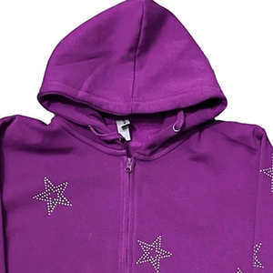 Sudadera con Capucha de Primera Calidad Más Vendida para Hombre, Sudadera con Capucha de Diseño Nuevo con Pedrería, 100% Algodón - Product Image 3