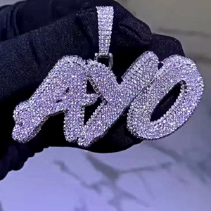 จี้ตัวอักษรแบบกำหนดเอง Iced Out AXO ประดับเพชรโมอิสซาไนต์ VVS เครื่องประดับฮิปฮอป ชุบทอง จี้ชื่อน่ารัก - Product Image 3
