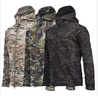 Veste imperméable chaude Softshell à capuche randonnée Camping veste hommes Camouflage extérieur respirant tactique coupe-vent veste
