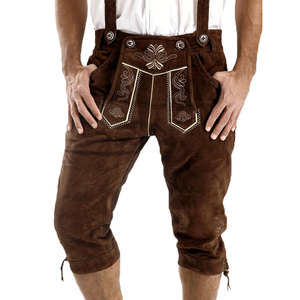 Lederhosen กางเกงขาสั้นผู้ชาย,คุณภาพสูงของแท้100% สีบาวาเรีย Ledhosen Brown Lederhosen - Product Image 2