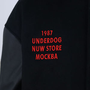 เสื้อแจ็คเก็ตวาร์ซิตี้ผู้ชายแฟชั่นสตรีทแวร์ ปักลายไหมพรมขนสัตว์ สำหรับฤดูหนาว  ขายส่ง รับทำโลโก้ตามสั่ง - Product Image 5