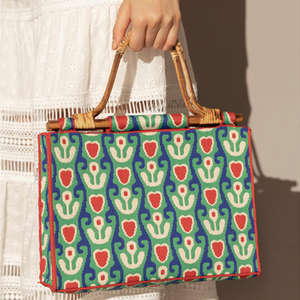 2025 nuevo bolso de mano de moda tejido con patrón de rayas de cebra multiusos práctico bolso de almacenamiento portátil de punto en 3D - Product Image 5