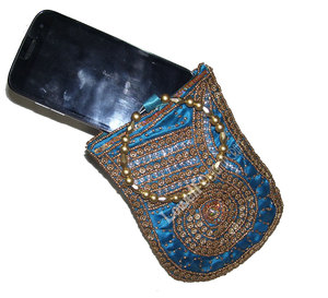 กระเป๋าคาดลำตัวขนาดเล็กปักลายทำจากผ้าซาตินสำหรับผู้หญิงกระเป๋าสตางค์ใส่บัตรเงินสดได้กับ iPhone กระเป๋าใส่โทรศัพท์มือถือกระเป๋าสะพายไหล่สำหรับผู้หญิง - Product Image 2