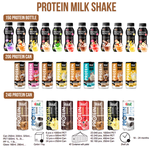 Batido de leche de proteína Chocolate 350ml Bebida 24 botellas de cartón botella para mascotas 15 gramos Proteína Sin azúcar OEM ODM Etiqueta privada - Product Image 4