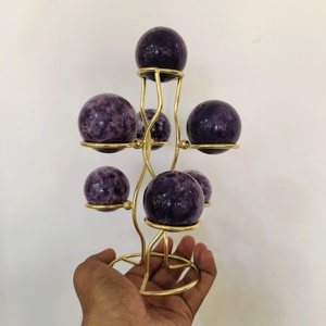 Exclusive New Arrival Amethyst Sphere Table <b>Top</b> Stand Decorative Showpiece For Home and Offices Healing Crystal Ball Gifts - Product Image 2