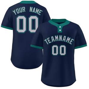 Diseño personalizado impreso de los hombres de dos botones Jersey de béisbol Ropa de equipo deportivo Softball Béisbol Sublimado uniformes - Product Image 1