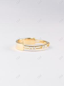 Bague de mariage moderne personnalisée en or 10 carats 14 carats 18 carats en plaqué or jaune Moissanite Princes Cut Diamond Finger Ring for Women Wedding Gift - Product Image 5