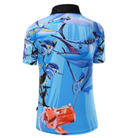 Service OEM - T-shirt de pêche pour homme à manches courtes, respirant, en maille, séchage rapide, polyester, imprimé poissons et moulinets, tenue décontractée