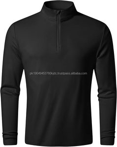 Sweat-shirt décontracté à fermeture éclair pour hommes pulls à manches longues col montant pulls basiques - Product Image 5