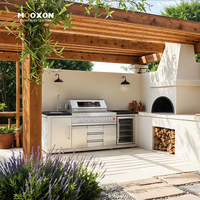 Station de barbecue de cuisine extérieure en acier inoxydable 304 avec grand grille de cuisson et chauffage rapide