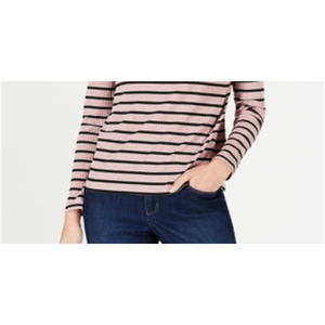 Maglia a Collo Alto a Righe Chic da Donna Charter Club, Disponibile in Rosa, Taglie dalla Petite alla Large XL - Lino, Chiffon, Lavorato a Maglia con Logo - Product Image 4