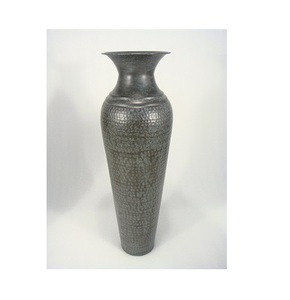 Vase Bouteille Fer Laiton Argent Mat - Product Image 5