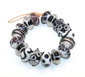 Cuentas de cristal azul hechas a mano, juego de cuentas de fantasía de varios estilos de 5 hebras para fabricación de joyas y decoraciones - Product Image 6