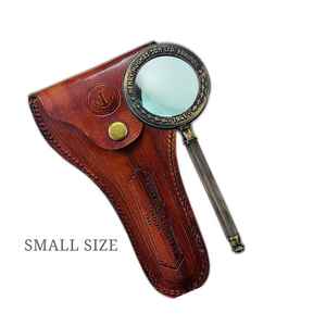 Lupa de latón de mano antigua Henry London Estilo marino vintage con estuche de cuero Múltiple - Product Image 5