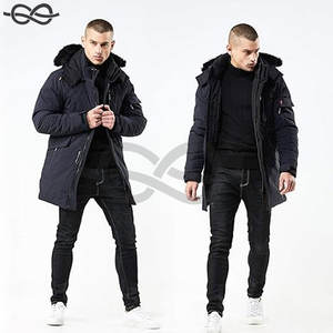Parka cálida para hombre, chaqueta de esquí, abrigo de invierno acolchado resistente al agua, capucha de piel sintética extraíble, aislamiento duradero para clima frío - Product Image 2