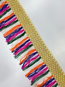 Franges à pompons multicolores pour la décoration de textiles d'ameublement, de vêtements et de rideaux, offres en gros - Product Image 5