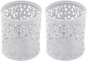 เชิงเทียนเหล็กกลวงสำหรับใส่เทียนไข  งานแฮนด์เมด  รักษ์โลก  พิมพ์ลายตัวอักษรสีขาว  คุณภาพส่งออก สำหรับเทศกาลอีสเตอร์ - Product Image 2