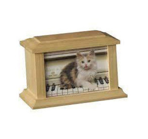 Modern Wholesale Wooden Pet Urn for <b>Dogs</b> <b>Ashes</b> Memorial Urn Box with Brass Paw Print for Pet <b>Keepsake</b> Funeral Gifts - Product Image 2