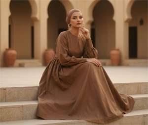 Nueva Abaya de Fiesta para Mujer Musulmana, Color Sólido, Manga Larga, Modesta, Ecológica, Lavable, Vestido Islámico de Alta Calidad - Product Image 4