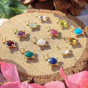 Gold Plated <b>Garnet</b> Cushion Shape Gemstone <b>Pendant</b> Charms Birthstone Bezel for Earrings & Necklaces - Product Image 3