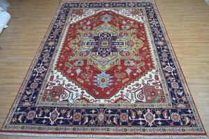 Tapis en laine de luxe, anciens, noués à la main, 8x14, 9x12, multicolores, tapis de prière faits à la main pour le salon, revêtement de sol CR46 - Product Image 3