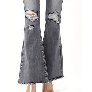 Jeans skinny pour femmes, taille élastique, devant plat, taille mi-haute, coupe régulière, grande taille 4XL, denim décontracté d'hiver - Product Image 5