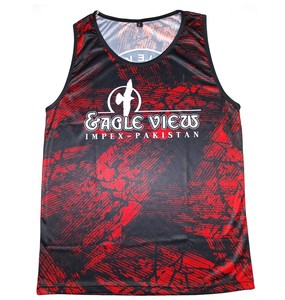 Débardeur de sport pour homme en coton blanc de haute qualité, respirant, séchage rapide, sous-vêtement de fitness, style High Street Eagle View, vente en gros personnalisée - Product Image 2
