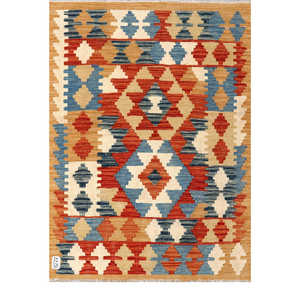 Alfombra Kilim de Maimana, Afganistán, 142 x 101 cm, Juego de Alfombras - Product Image 1