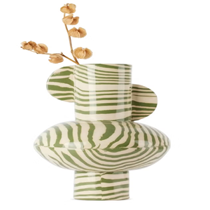 Vase à fleurs en céramique artisanal indien contemporain, design moderne et élégant pour la décoration de bureau à domicile ou d'hôtel - Product Image 5