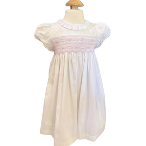 Vestido ahumado blanco de alta calidad para niñas, hermosa ropa Ahumada a mano para vestidos de verano para niños - Product Image 1