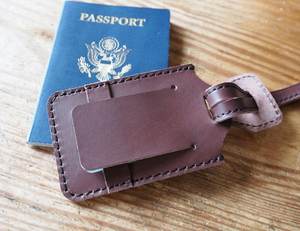 Etiqueta de equipaje de cuero Maleta de avión de viaje a granel Etiquetas de nombre personalizadas Logotipo personalizado a granel 2017 - Product Image 2