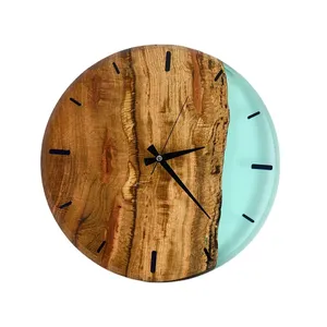 Customized Fashionable Wooden and Resin Wall Clock For Living Room Decoration Best Quality For Wholesale Price
