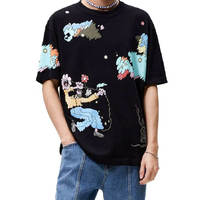 T-shirt décontracté à manches courtes en coton et fibre de bambou respirant, confortable et à séchage rapide, conçu sur mesure pour hommes, de haute qualité, 300g