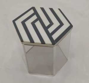 Juego de Regalo de Ramadán de Diseño Exclusivo de la India, Contenedor de Acrílico para Llevar Comida con Tapa con Incrustaciones de Resina, Hecho a Mano - Product Image 2