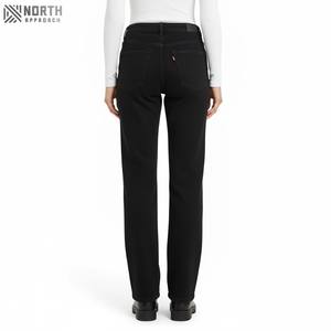 กางเกงยีนส์เอวสูงลำลองสำหรับผู้หญิง, กางเกงยีนส์ขากว้างระบายอากาศวินเทจ - Product Image 2