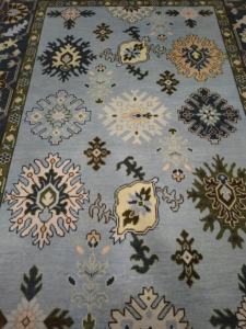 Alfombra de Lana Anudada a Mano, Alfombra Oriental Floral Azul Verde, Alfombra Tradicional con Borde Hecho a Mano para Sala de Estar y Dormitorio - Product Image 3