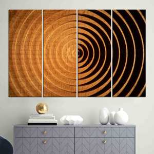 Impression sur toile moderne : design circulaire élégant pour la décoration de la maison, lot de 4 toiles - Product Image 1