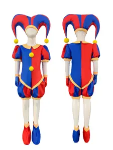 New Movie The Amazing Digital Circus Clown Costume Kids Pomni Digital Circus Bodysuit Cosplay Costume Jumpsuit