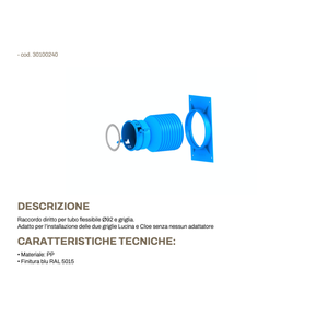 Conexión Recta Tecnosystemi para Manguera Flexible de 90° Modelo 30100240 para Sistemas HVAC - Product Image 2