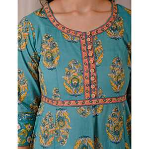 Vestido de Algodón Estampado Butta Block, Azul Marino, Largo hasta la Rodilla, Diseño Personalizado, Transpirable, Casual, Elegante, con Botones, Tallas XS, S, M, L, XL, 5XL, para el Día - Product Image 2