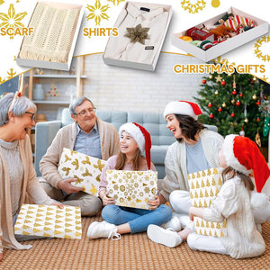 Grandes boîtes cadeaux métalliques en carton de Noël avec logo personnalisable pour vêtements, flocon de neige festif, fête d'anniversaire, bougies - Product Image 5