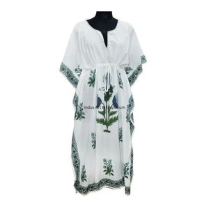 Wholesale Hand Block Printed Cotton <b>Kaftan</b> Block Printed Cotton Beach <b>Kaftan</b> - Product Image 1