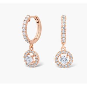 10K oro amarillo oro rosa y oro blanco corte redondo laboratorio cultivado diamante boda pendientes colgantes mujer joyería de moda pendientes de gota - Product Image 1