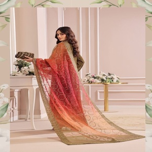 Eid Vente Femmes Indien Pakistanais Broderie Travail Trois Pièces Saari Lourd Brodé Salwar Kameez Robe Pakistanaise Style Indien - Product Image 1