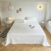 Ensemble de draps de lit de luxe 300TC 100% coton, style américain, écologiques, rafraîchissants, respirants, taille Queen, blanc, 4 pièces