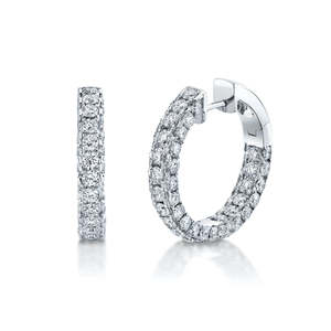 Stunning 10k Solid Yellow Gold Brilliant Moissanite Diamond Hoop Earrings Micro Pave Small Clip-On Earring Jewelry for Wedding - Product Image 3